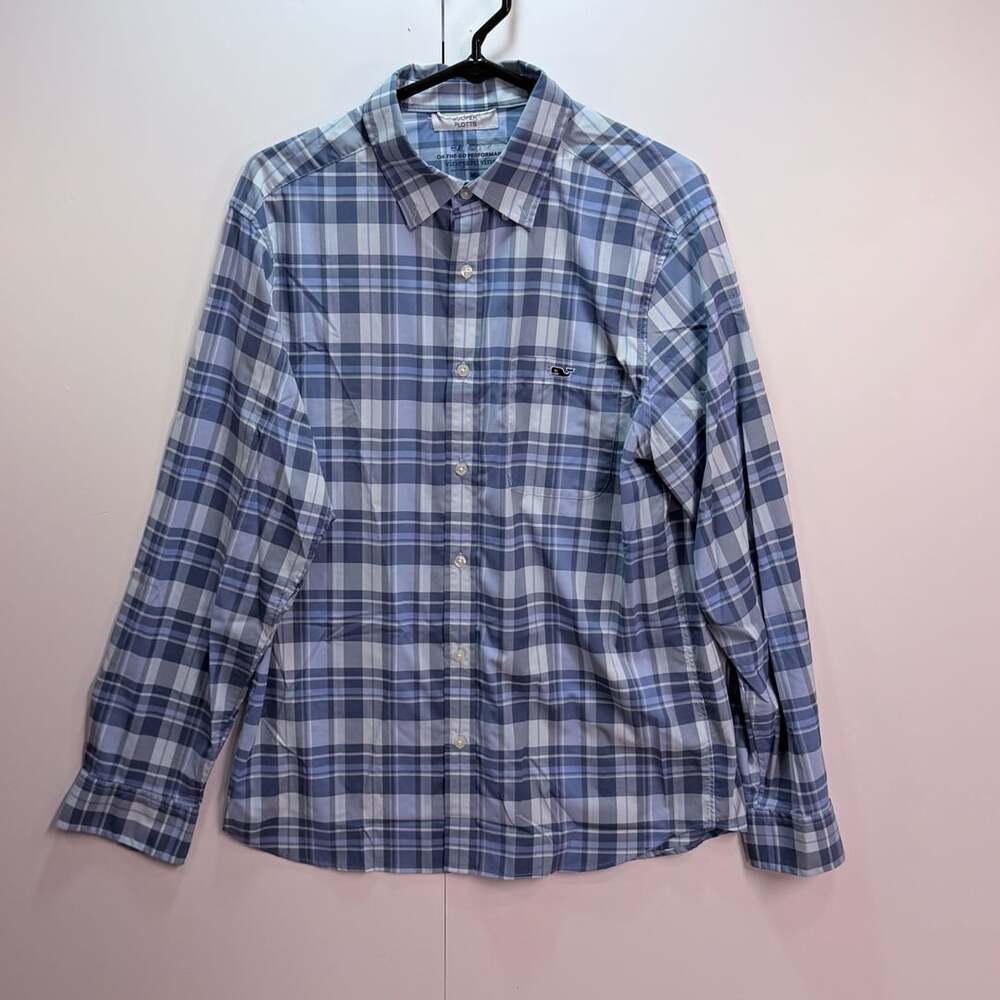 Vineyard Vines On-The-Go Performance Plaid Shirt Size M